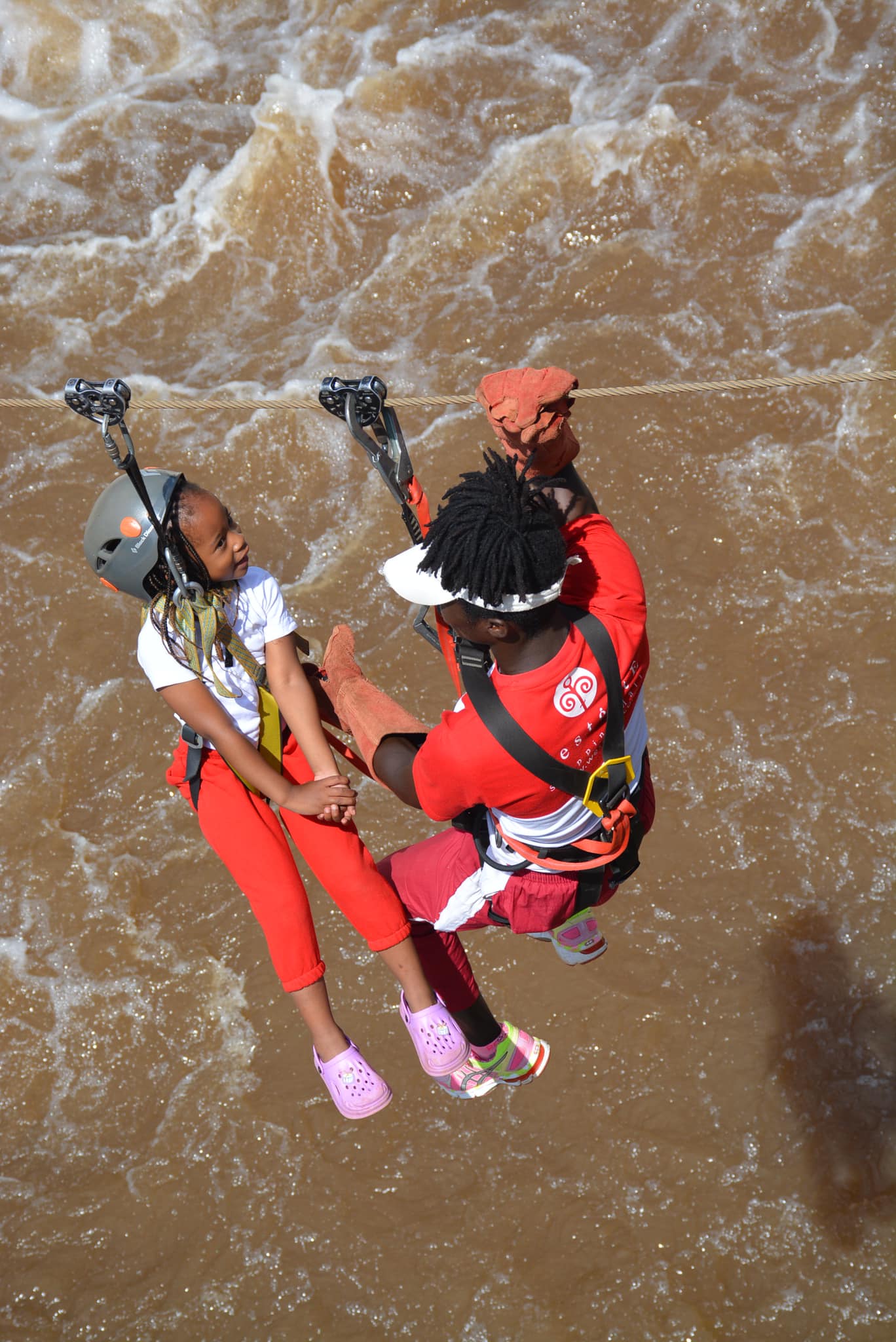 Ziplining over Sagana river